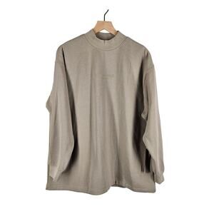 FEAR OF GOD ESSENTIALS BEIGE SWEATSHIRT – SIZE XS – OVERSIZED FIT – COTTON BLEND